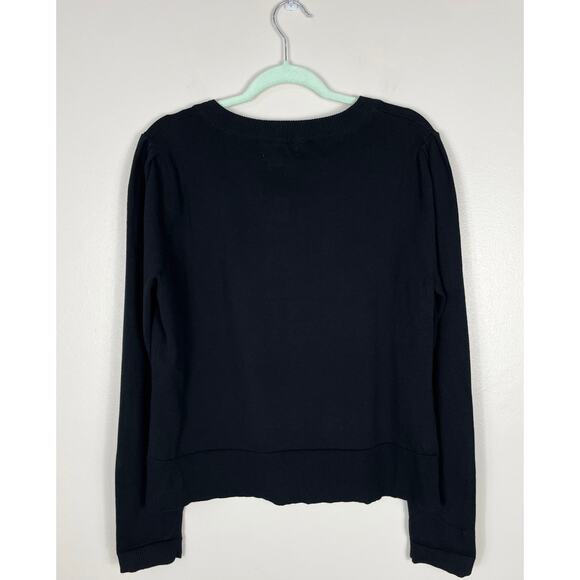 Anthropologie Shae Button Front Cardigan Black XL Cotton Minimalist Contemporary - Picture 6 of 9